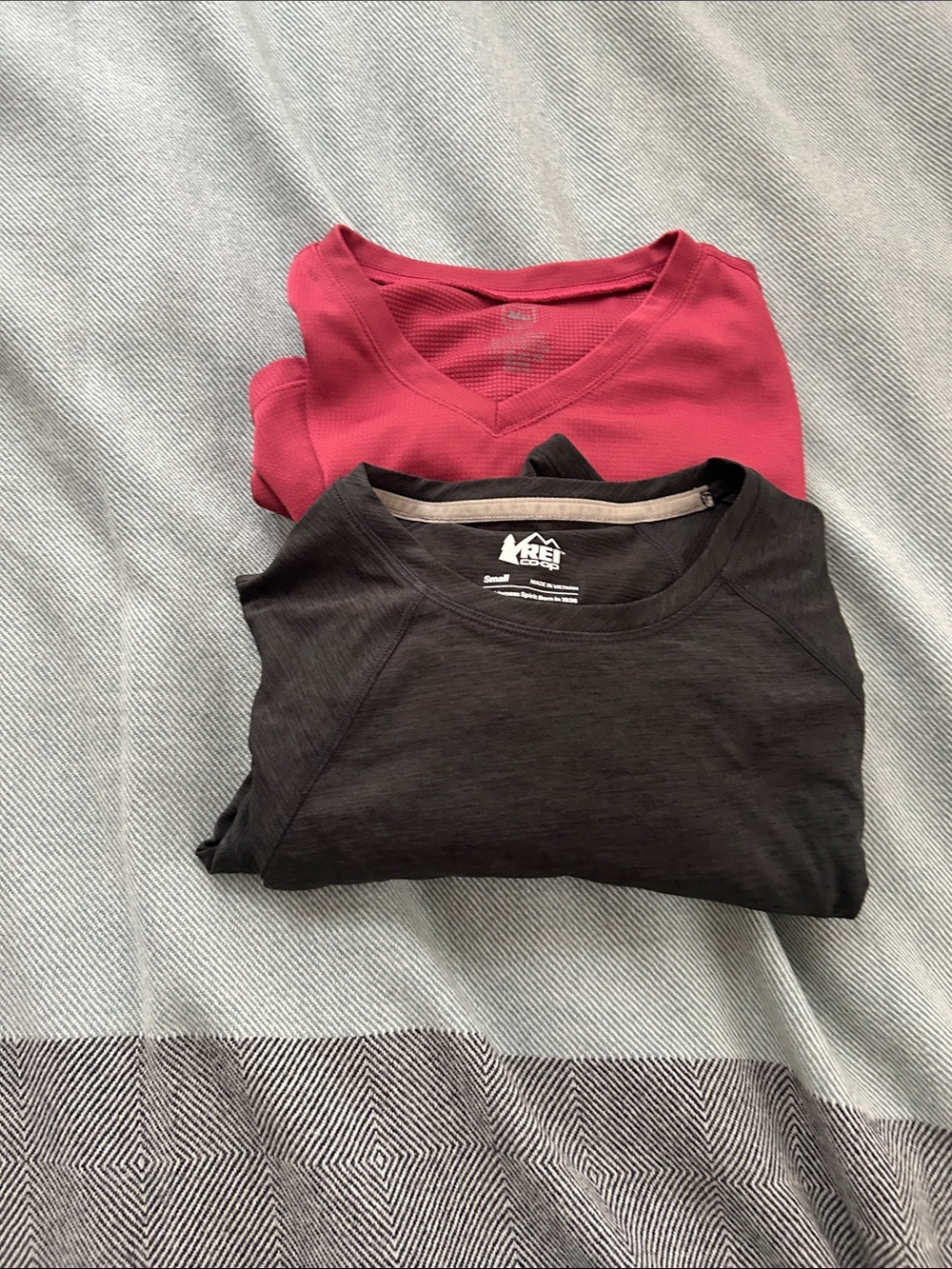 2 REI Fitness Tops - Women's Small, Charcoal and Red